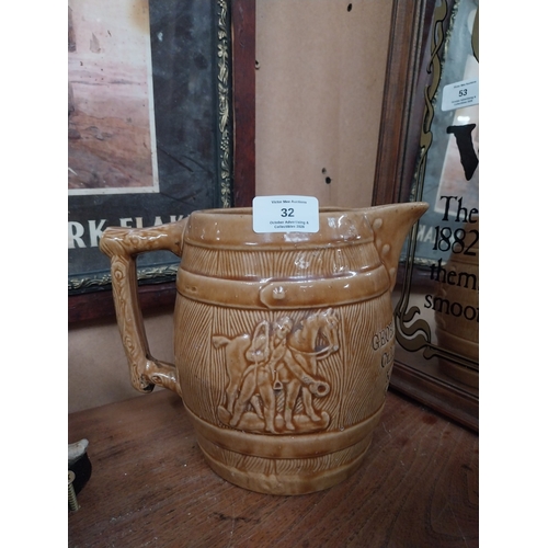 32 - Rare George Gamble Cullinagh House Kilmeaden Christmas 1903 stoneware jug. {19 cm H x 23 cm W x 14 c... 