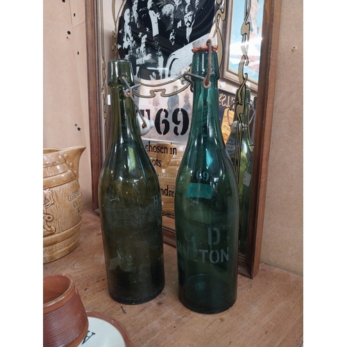 35 - Two Brouweru Lefrere Bubbel Speciaal Roeselare glass advertising bottles. {31 cm H x 8 cm Dia.}.