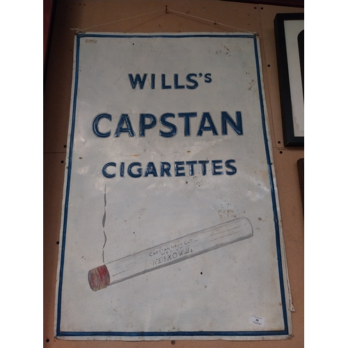 38 - Wills's Capstan Cigarettes tin plate advertising sign. {90 cm H x 60 cm W}.