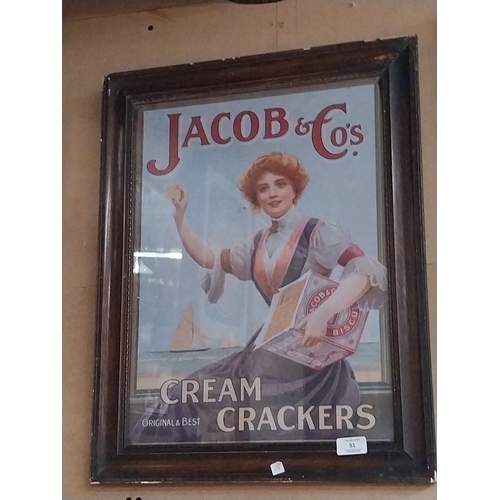 51 - Framed Jacob & Co cream cracker advertisement {60 x 46}