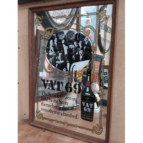 53 - Vat 69 Scotch Whisky advertising mirror {60cm H x 43cm W}