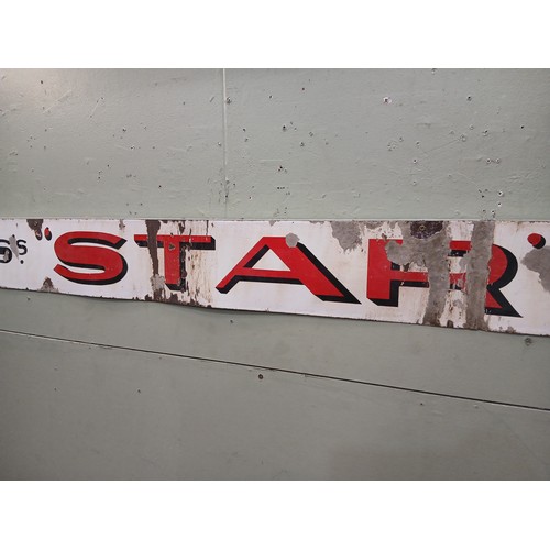 27 - Wills 'Star' cigarettes enamel advertising sign  {H 18cm x W 224cm } NOT AVAILABLE TO VIEW IN PERSON