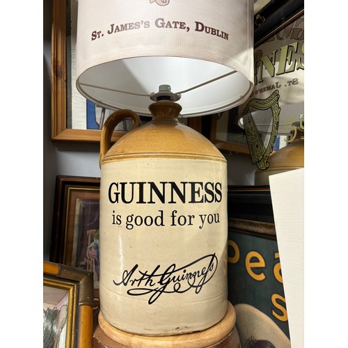 50A - Guinness stoneware flagon as a lamp with Guinness shade {67cm H x 34cm Dia.}