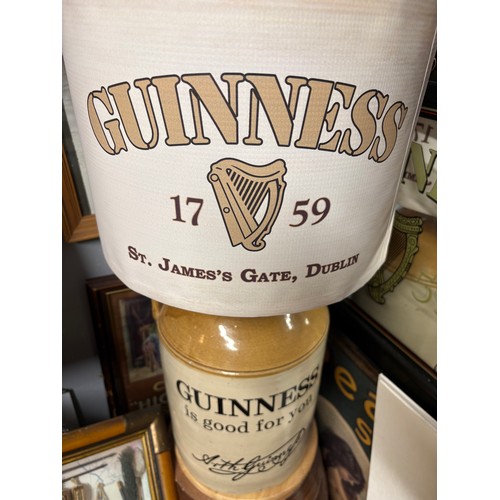 50A - Guinness stoneware flagon as a lamp with Guinness shade {67cm H x 34cm Dia.}