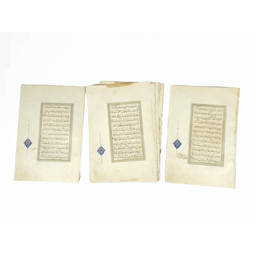 4 - 7 Qur’an Folios From The Same Manuscript, Safavid, Iran, 17th century.
Arabic manuscript on paper, 1... 