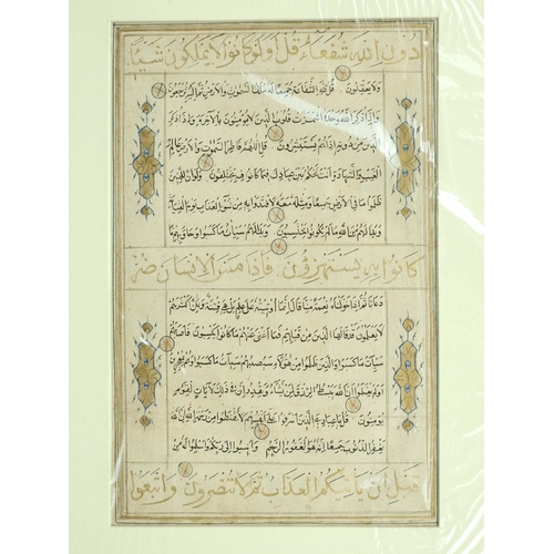 12 - A Qur’an page, Safavid, Herat, 16th century.

Qur’an XXXIX. sura al-Zumer vv.43(part) to vv.69(part)... 