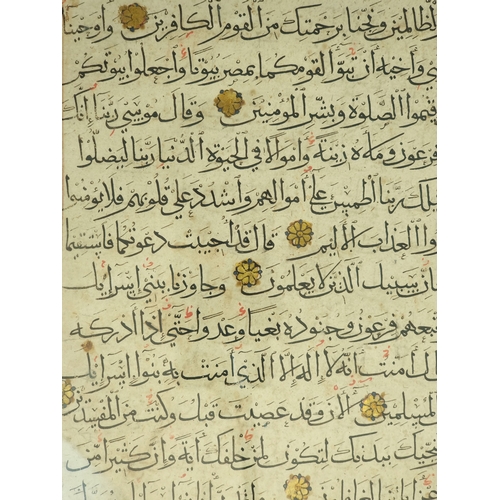 15 - A Mamluk Qur’an Folio, Egypt, 14th Century .

Qur’an X. Surah Al Younus vv.75 to vv.93part

Arabic m... 