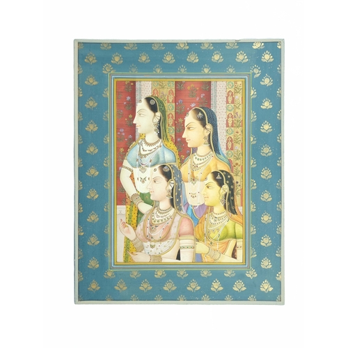 26 - Two Mughal Style Miniatures, India, Early 20th Century . 
Of vertical composition, two Mughal style ... 