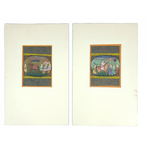 29 - A Collection Of Mughal Style Miniatures, India, 20th Century.

Of vertical composition, four medalli... 