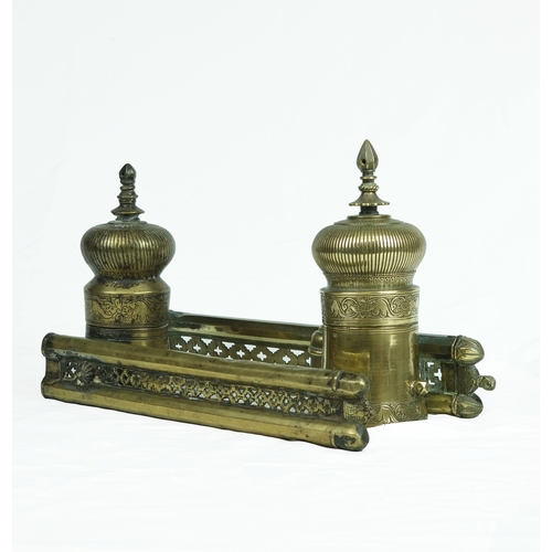 48 - Two Mughal Scribe’s pen box, India, 19th Century.

Of typical tubular form, two large brass pen box ... 