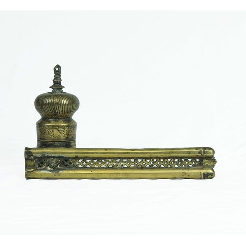 48 - Two Mughal Scribe’s pen box, India, 19th Century.

Of typical tubular form, two large brass pen box ... 