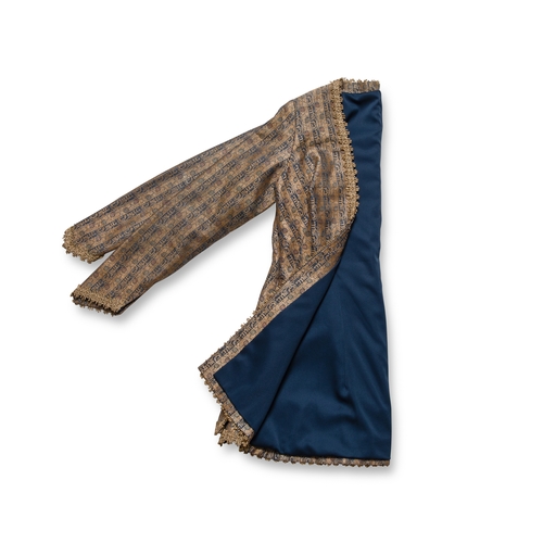 112 - A SILK AND METAL-THREAD COAT NEAR EAST OR NORTH AFRICA, 18TH CENTURY 

Stitched into a coat with blu... 