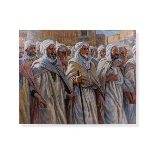 118 - HIGH QUALITY REPLICATION OF ALPHONSE ETIENNE DINET*, “LA MARCHE SILENCIEUSE” (LA PROCESSION)

An oil... 