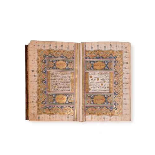 13 - OTTOMAN COMPETE QUR’AN, OTTOMAN TURKEY

Arabic manuscript on paper, 150 folios, 21 lines of black el... 