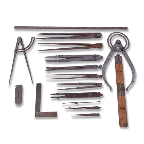 66 - A GROUP OF STEEL OTTOMAN MEASUREMENT AND MARKING TOOLS /INSTRUMENTS FOR ASTRONOMY, OTTOMAN, TURKEY

... 