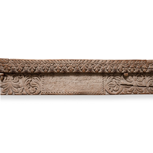 91 - A CARVED WOODEN BEAM, MUGHAL INDIA (16TH-17TH CENTURY)

Of elongated form, carved in high relief wit... 