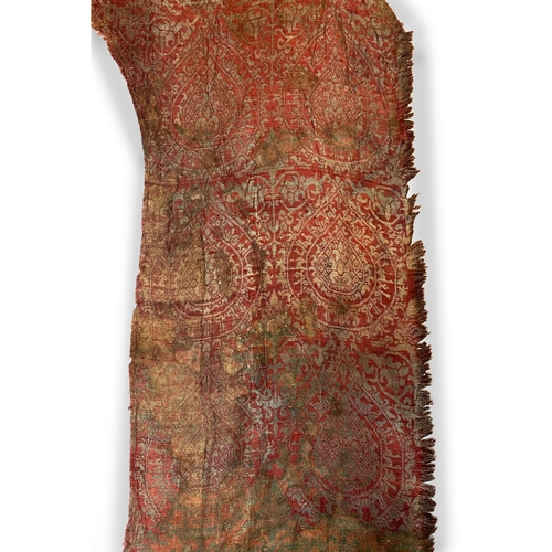 92 - A FRAGMENT OF SOGDIAN TEXTILE, SASANIAN IRAN AND CENTRAL ASIA, 8TH CENTURY

Of irregular form, woven... 