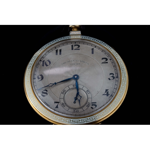 106 - Open Face Pocket Watch, Rolex / Wilsdorf and Davis, Alex Clark Company, London On Dial, Meander Enam... 