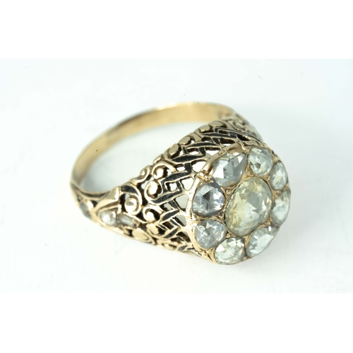 75 - A Rose-Cut Diamond And Gold Ottoman Ring, Late  19th Century 

Rose-cut diamond as central stone, in... 