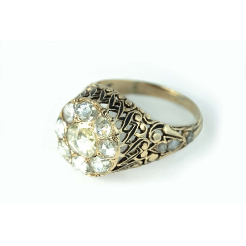 75 - A Rose-Cut Diamond And Gold Ottoman Ring, Late  19th Century 

Rose-cut diamond as central stone, in... 