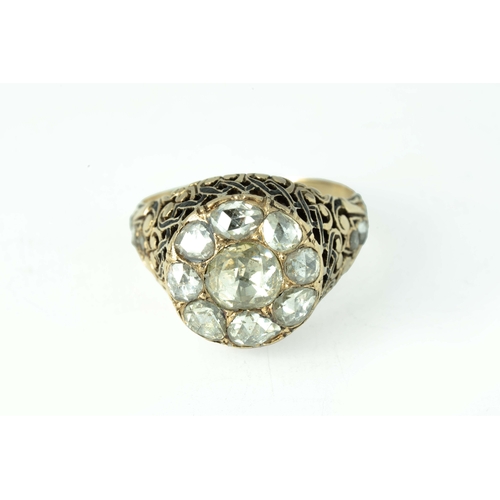 75 - A Rose-Cut Diamond And Gold Ottoman Ring, Late  19th Century 

Rose-cut diamond as central stone, in... 