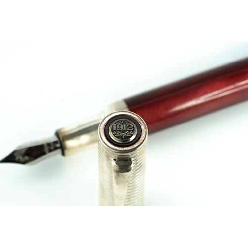 130 - Montegrappa Fountain Pen 1912 Model, Italy

Montegrappa fountain pen in red marble lacquer and 925 S... 