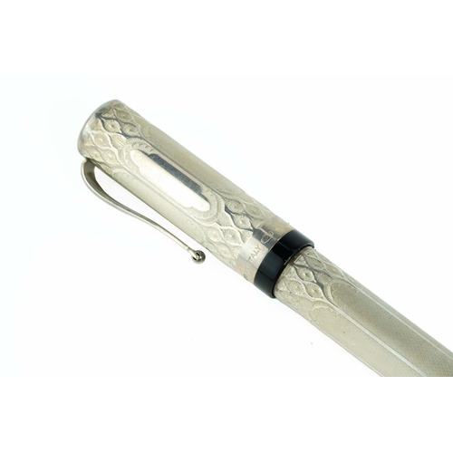 131 - Montegrappa 1055 VI 925 Silver Fountain Pen, Italy 

Montegrappa fountain pen, engraved with arched ... 