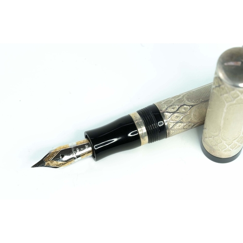 131 - Montegrappa 1055 VI 925 Silver Fountain Pen, Italy 

Montegrappa fountain pen, engraved with arched ... 