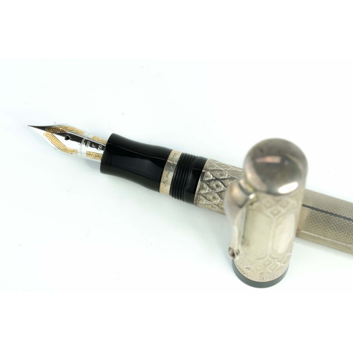 131 - Montegrappa 1055 VI 925 Silver Fountain Pen, Italy 

Montegrappa fountain pen, engraved with arched ... 