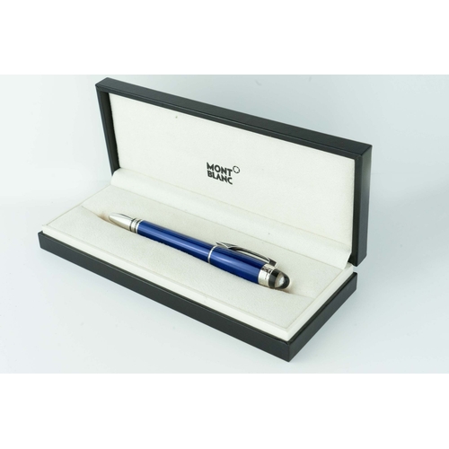 135 - Mont Blanc Rollerball Pen  

Parliament blue resin on the barrel and cap, the lid has the serial num... 