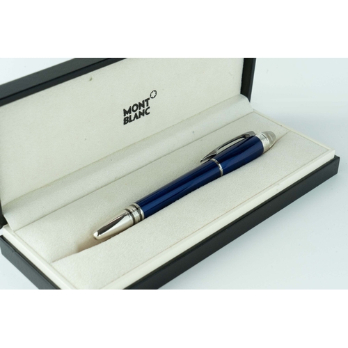 135 - Mont Blanc Rollerball Pen  

Parliament blue resin on the barrel and cap, the lid has the serial num... 