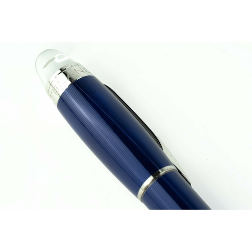 135 - Mont Blanc Rollerball Pen  

Parliament blue resin on the barrel and cap, the lid has the serial num... 