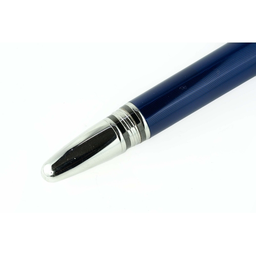 135 - Mont Blanc Rollerball Pen  

Parliament blue resin on the barrel and cap, the lid has the serial num... 