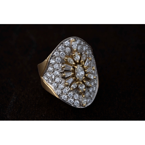 16 - Vintage Diamond Ring    

Designed as sun rays, the baguette diamond accents surrounding the oval ce... 