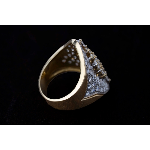 16 - Vintage Diamond Ring    

Designed as sun rays, the baguette diamond accents surrounding the oval ce... 