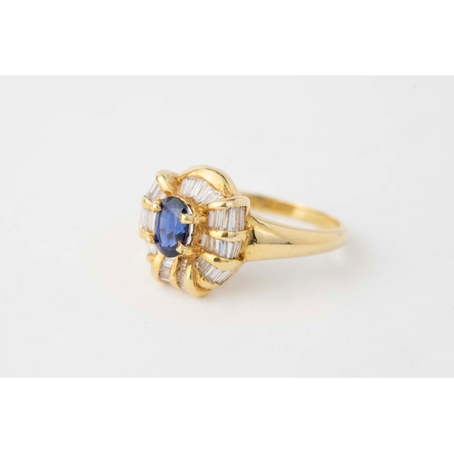 18 - Sapphire and Diamond Ring  

An oval-shaped sapphire to centre, accented by round diamonds sapphire ... 