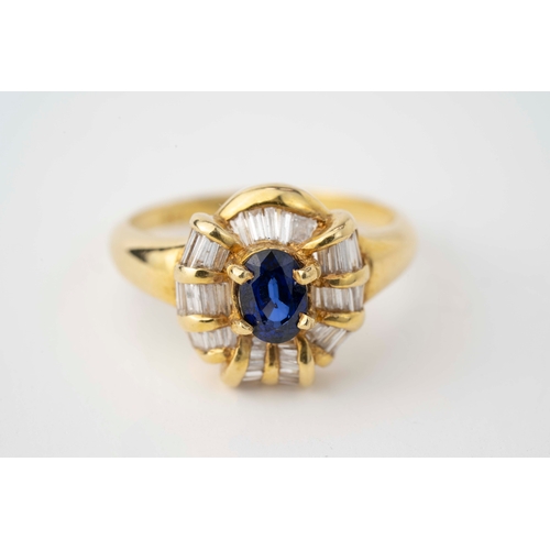 18 - Sapphire and Diamond Ring  

An oval-shaped sapphire to centre, accented by round diamonds sapphire ... 