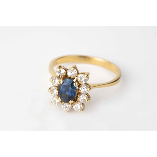 4 - Sapphire and Diamond Ring  

An oval-shaped sapphire to centre, accented by round diamond petals app... 