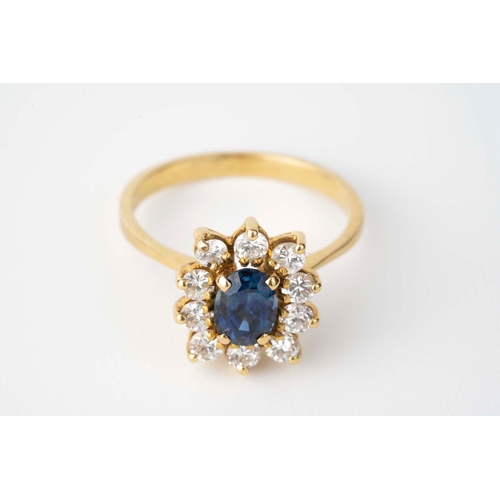 4 - Sapphire and Diamond Ring  

An oval-shaped sapphire to centre, accented by round diamond petals app... 