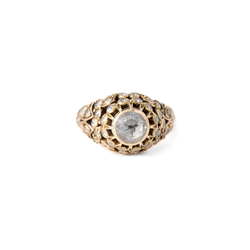 40 - Diamond and Gold Ottoman Ring   

An Ottoman diamond ring, a central round rose-cut 8.2mm diameter, ... 