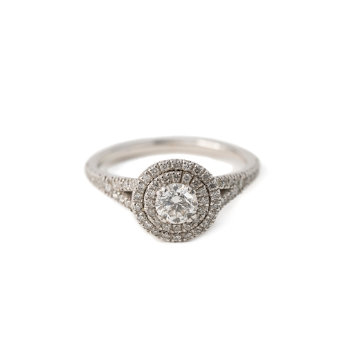 46 - A Diamond Gold Ring   

A diamond and gold ring, a round approx. 0.5ct diamond to centre, secured wi... 