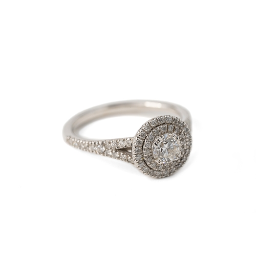 46 - A Diamond Gold Ring   

A diamond and gold ring, a round approx. 0.5ct diamond to centre, secured wi... 