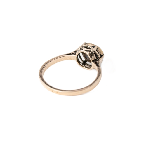 50 - A Diamond Gold Ring   

A diamond ring with a round 7.2mm rose-cut diamond elevated and secured with... 