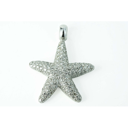 63 - White Gold Starfish Pendant With Diamonds 

The starfish pendant enhanced with beautiful round cut d... 