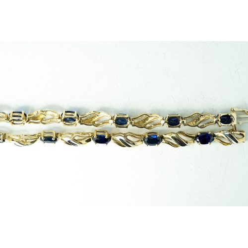 66 - Oval Sapphire And Diamond Gold Tennis Bracelet

The bracelet composed of eleven sapphires, all stone... 