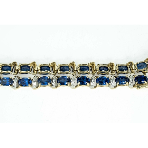 67 - Oval Sapphire And Diamond Gold Tennis Bracelet

The bracelet composed of oval sapphires and round di... 