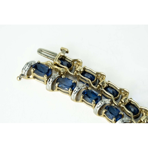 67 - Oval Sapphire And Diamond Gold Tennis Bracelet

The bracelet composed of oval sapphires and round di... 