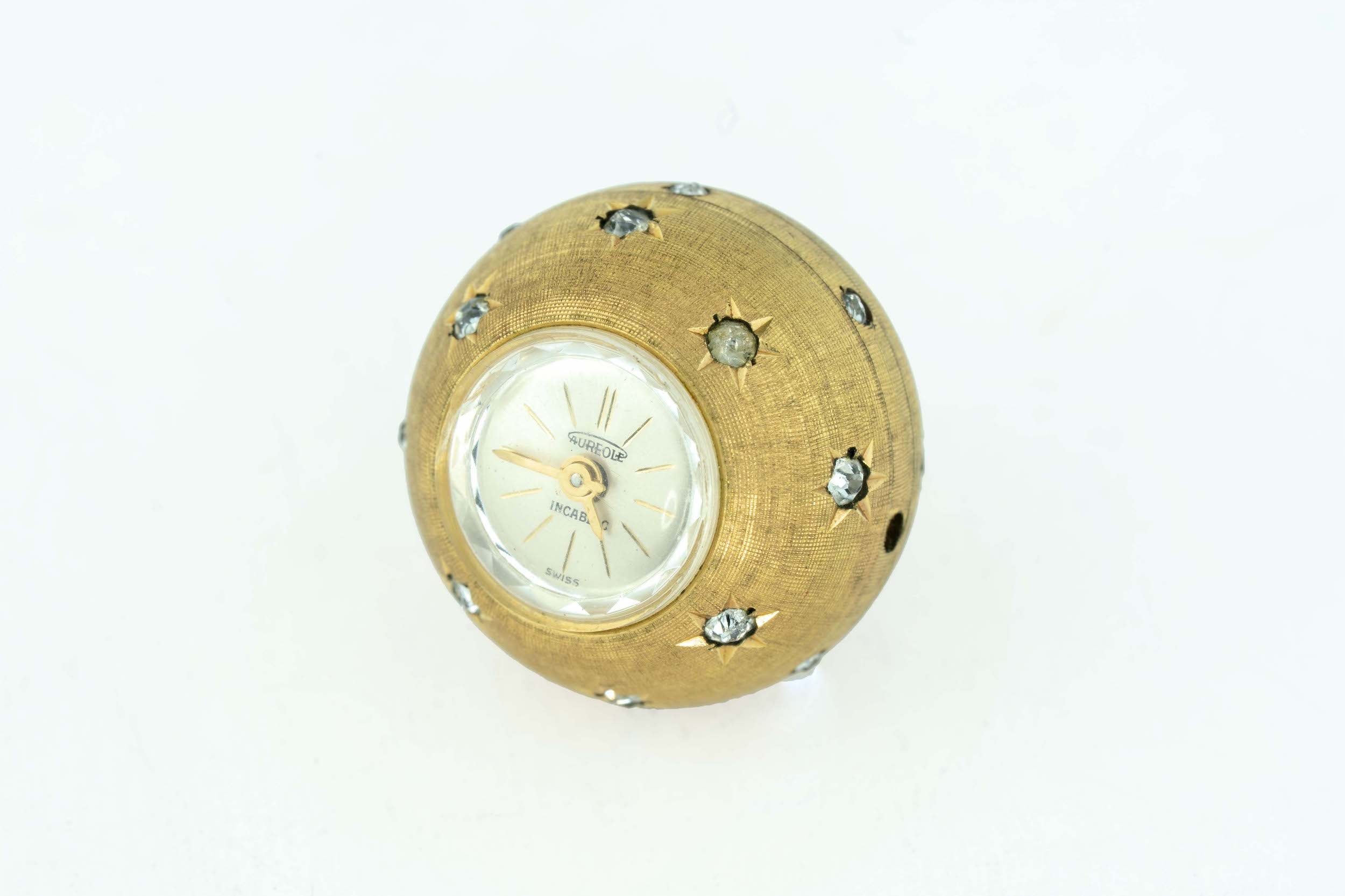 Gold Plated Pendant Aureole Swiss Watch With Gems An elegant watch