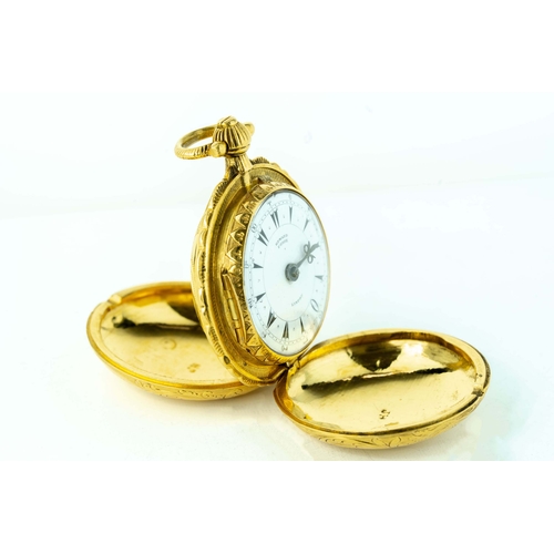 99 - Solid Gold Fuse Full Hunter Pocket Watch by Edward Prior, London late 18th Century, for Ottoman Mark... 