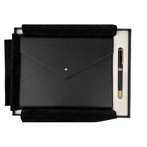 151 - Mont Blanc Augmented Paper   

Comprising a leather envelope, a notebook, writing instrument “Mont B... 